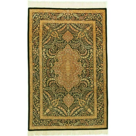 Tappeto Ghom seta Persia arancione beige 80x120