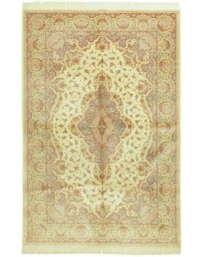 Tappeto Ghom seta Persia marrone 158x242