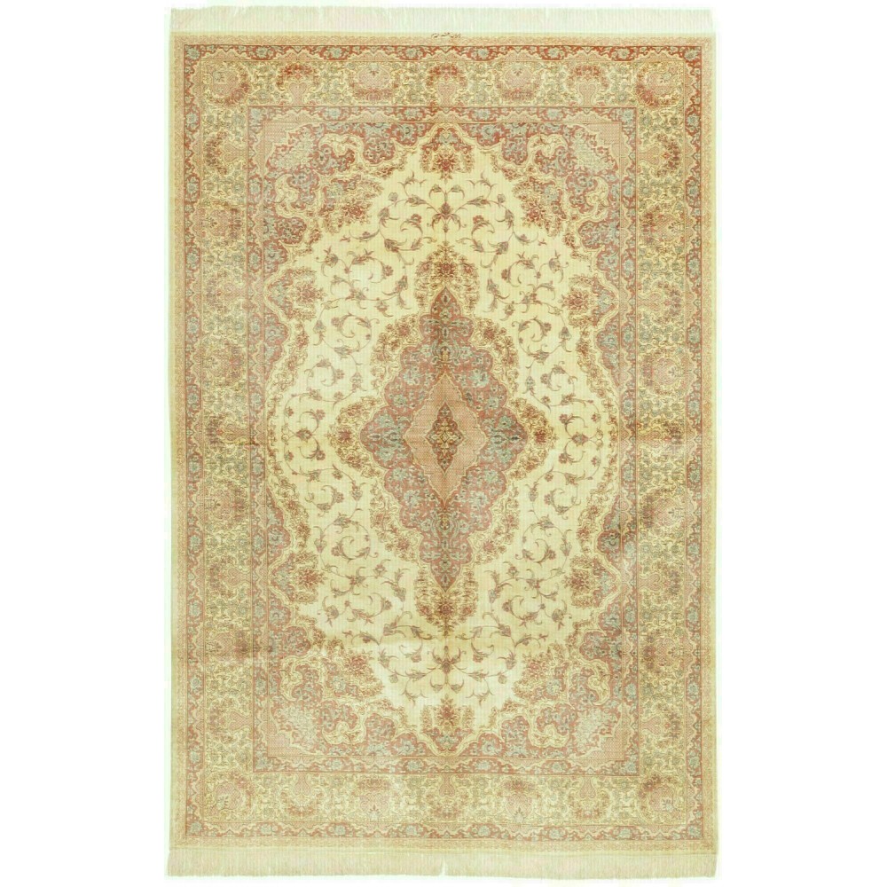 Tappeto Ghom seta Persia marrone 158x242 Tappeto Ghom seta Persia marrone 158x242