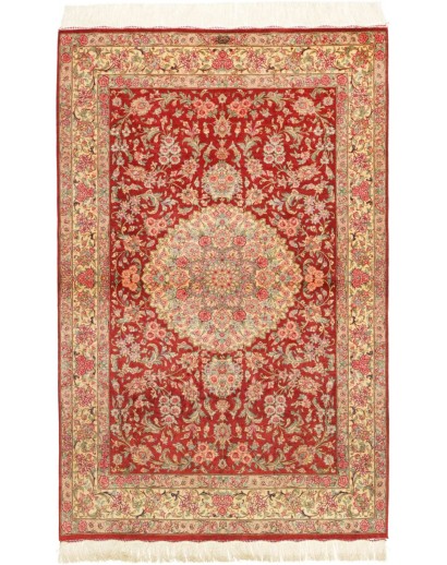 Tappeto Ghom seta Persia marrone 97x151