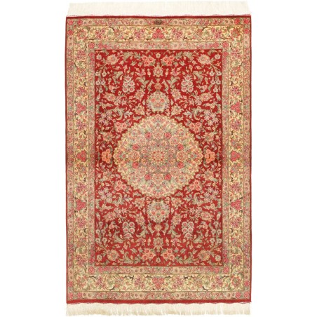 Tappeto Ghom seta Persia marrone 97x151