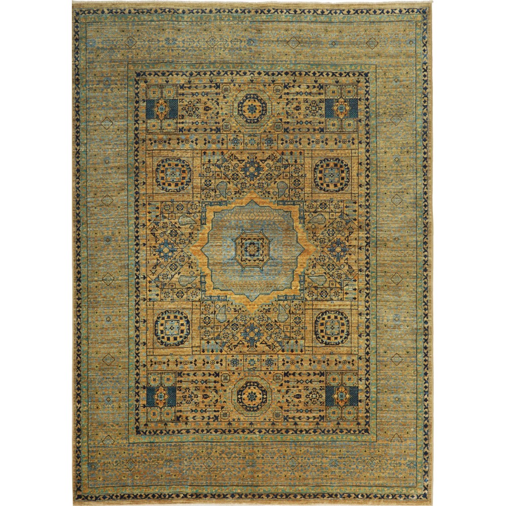 Tappeto Mamlouk Pakistan azzurro marrone 146x204 Tappeto Mamlouk Pakistan azzurro marrone 146x204