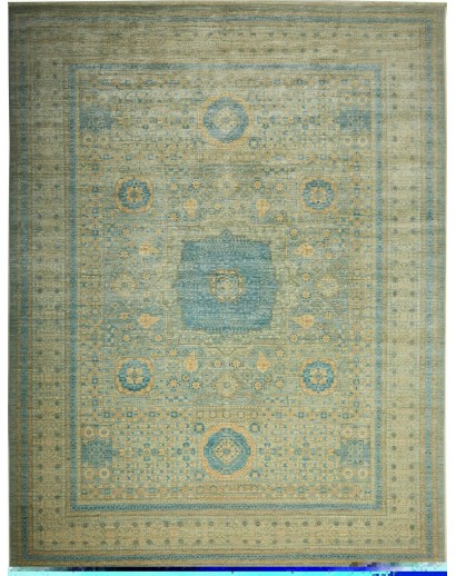 Tappeto Mamlouk Pakistan bianco azzurro 270x360