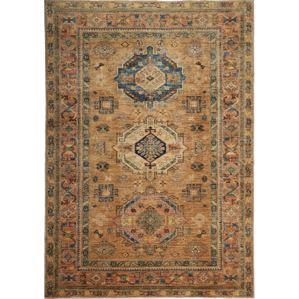 Tappeto Kazak Fine Pakistan marrone verde 169x241 Tappeto Kazak Fine Pakistan marrone verde 169x241