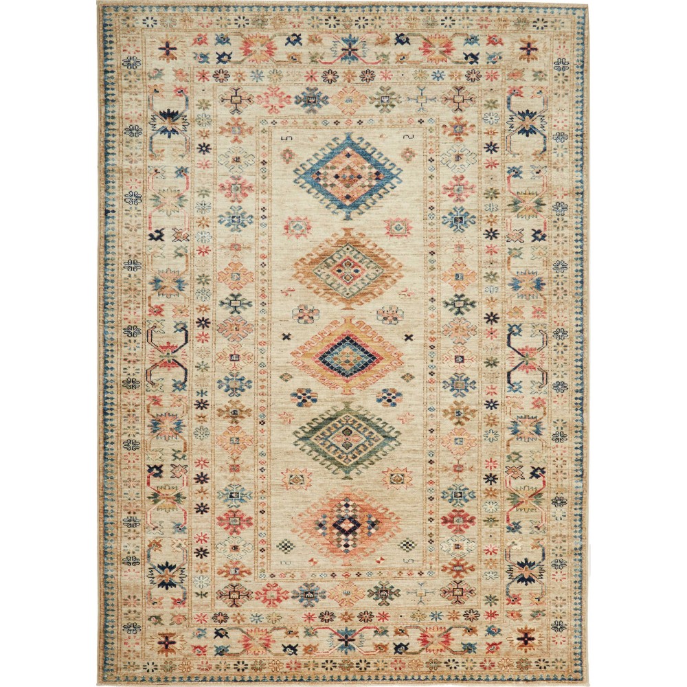 Tappeto Kazak Fine Pakistan marrone grigio 170x241 Tappeto Kazak Fine Pakistan marrone grigio 170x241