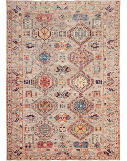 Tappeto Kazak Fine Pakistan marrone grigio 166x233