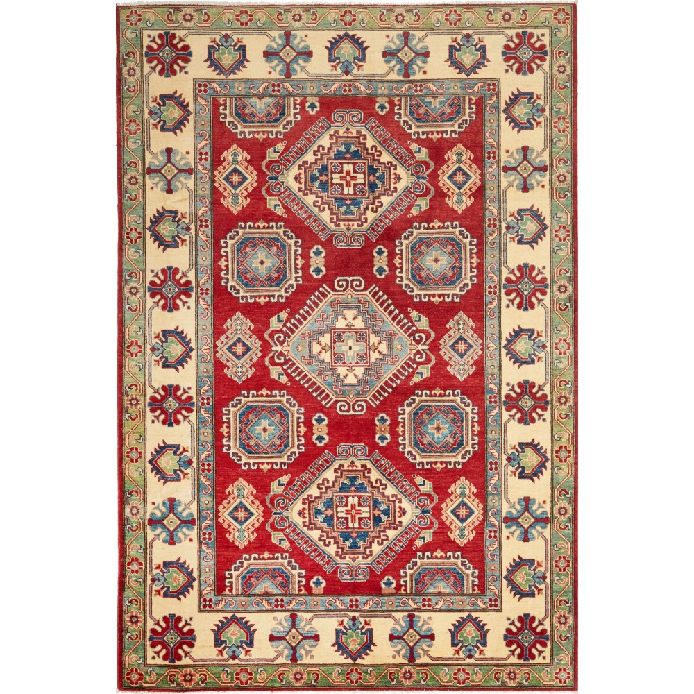 Tappeto Kazak Afghanistan marrone azzurro 184x273 Tappeto Kazak Afghanistan marrone azzurro 184x273