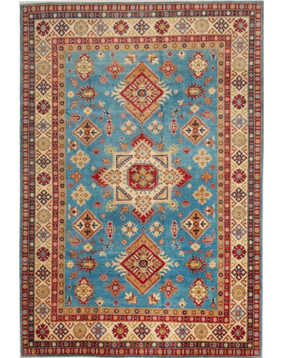 Tappeto Kazak Afghanistan bianco marrone 198x293