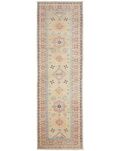 Tappeto Kazak Afghanistan marrone azzurro 84x287