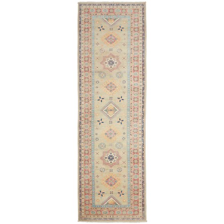 Tappeto Kazak Afghanistan marrone azzurro 84x287