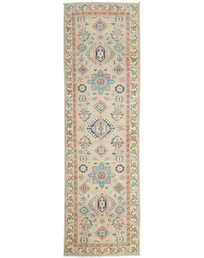 Tappeto Kazak Afghanistan marrone azzurro 83x292