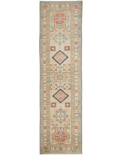 Tappeto Kazak Afghanistan marrone bianco 81x300