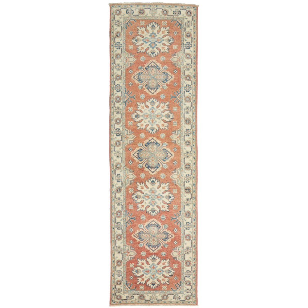 Tappeto Kazak Afghanistan marrone beige 84x293 Tappeto Kazak Afghanistan marrone beige 84x293