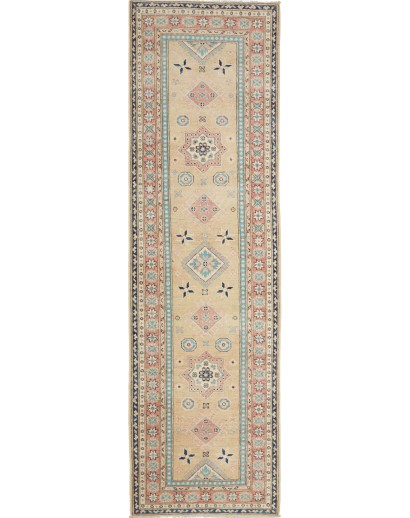Tappeto Kazak Afghanistan marrone bianco 85x294