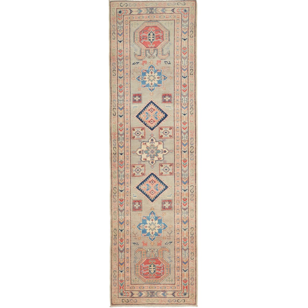 Tappeto Kazak Afghanistan marrone 82x286 Tappeto Kazak Afghanistan marrone 82x286