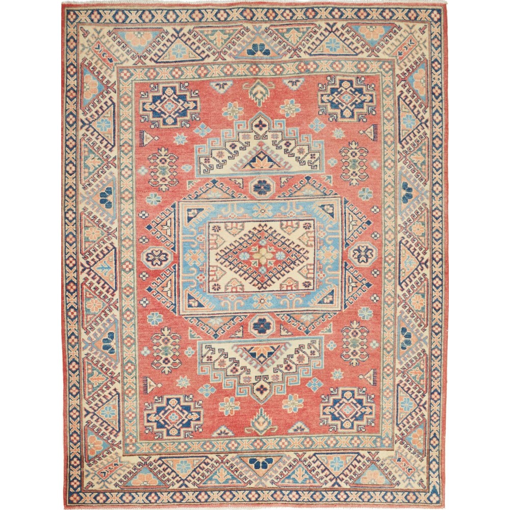 Tappeto Kazak Afghanistan marrone azzurro 150x197 Tappeto Kazak Afghanistan marrone azzurro 150x197