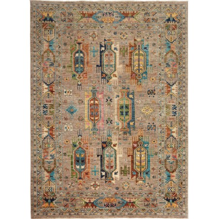 Tappeto Tribal Pakistan bianco grigio 169x230