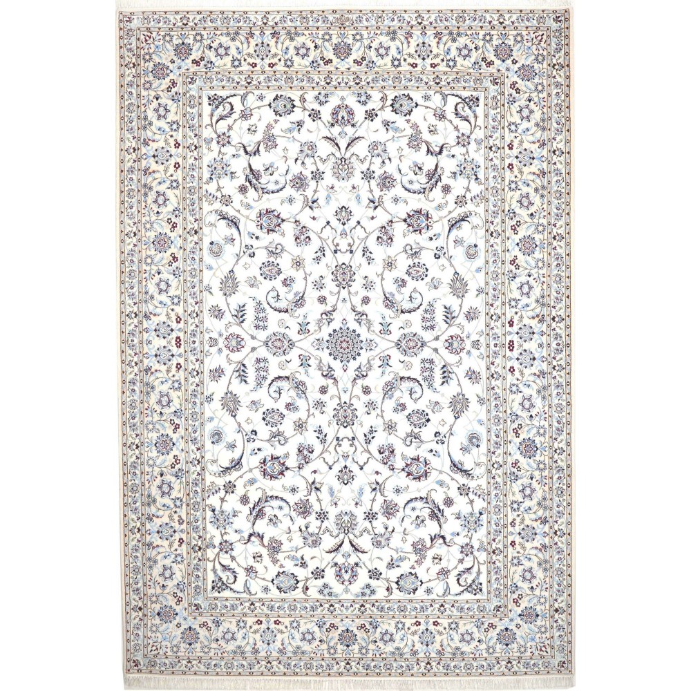 Tappeto Nain 6La Persia bianco grigio 207x304 Tappeto Nain 6La Persia bianco grigio 207x304