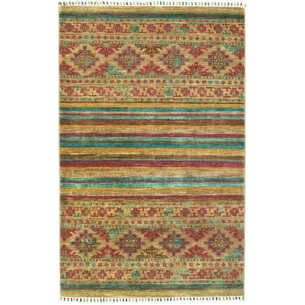 Tappeto Samarkand Pakistan bianco arancione 101x161 Tappeto Samarkand Pakistan bianco arancione 101x161