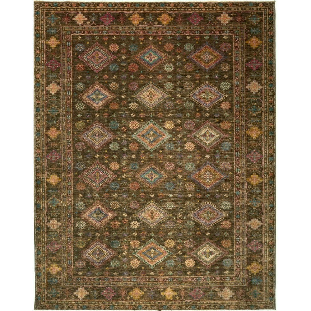 Tappeto Kazak Fine Pakistan verde bianco 241x313 Tappeto Kazak Fine Pakistan verde bianco 241x313