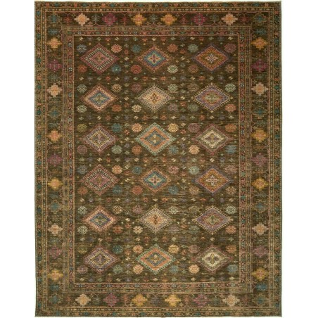 Tappeto Kazak Fine Pakistan verde bianco 241x313