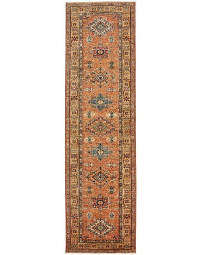 Tappeto Kazak Fine Pakistan arancione giallo 84x299