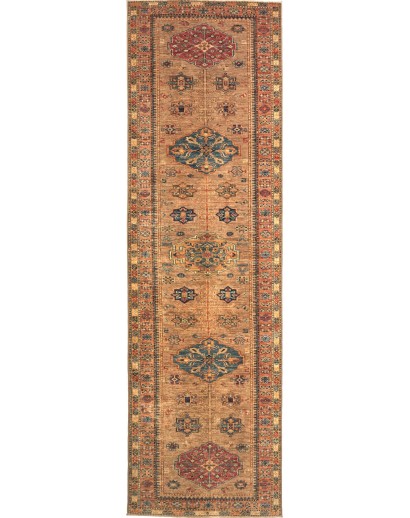 Tappeto Kazak Fine Pakistan arancione grigio 83x296