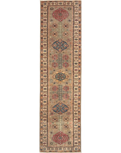 Tappeto Kazak Fine Pakistan bianco marrone 80x310