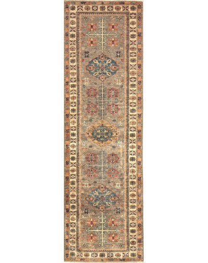 Tappeto Kazak Fine Pakistan marrone bianco 79x254