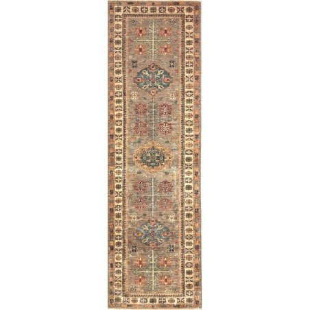 Tappeto Kazak Fine Pakistan marrone bianco 79x254