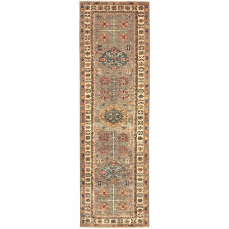 Tappeto Kazak Fine Pakistan marrone bianco 77x256
