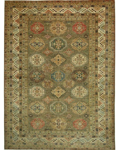 Tappeto Kazak Fine Pakistan azzurro verde 270x366