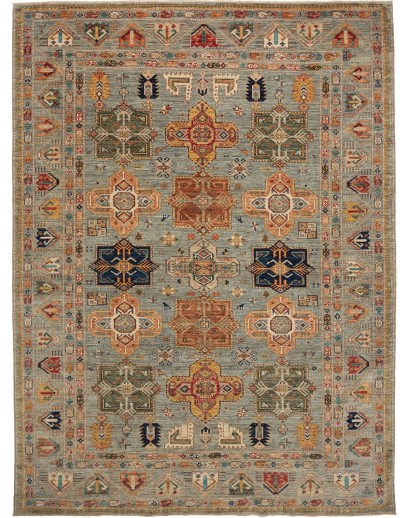 Tappeto Kazak Fine Pakistan bianco marrone 245x325