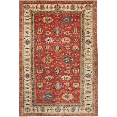 Tappeto Kazak Fine Pakistan rosso grigio 206x304