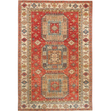 Tappeto Kazak Fine Pakistan marrone giallo 200x300