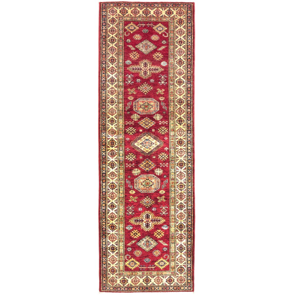 Tappeto Kazak Fine Pakistan marrone grigio 75x246 Tappeto Kazak Fine Pakistan marrone grigio 75x246