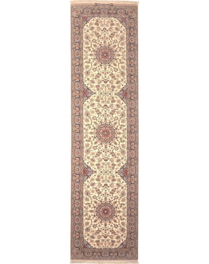 Tappeto Isfahan Persia marrone verde 79x315