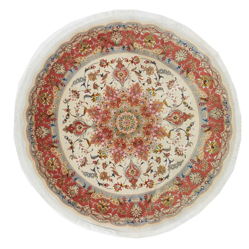 Tappeto Tabriz 50 Raj Persia beige 155x155 Tappeto Tabriz 50 Raj Persia beige 155x155