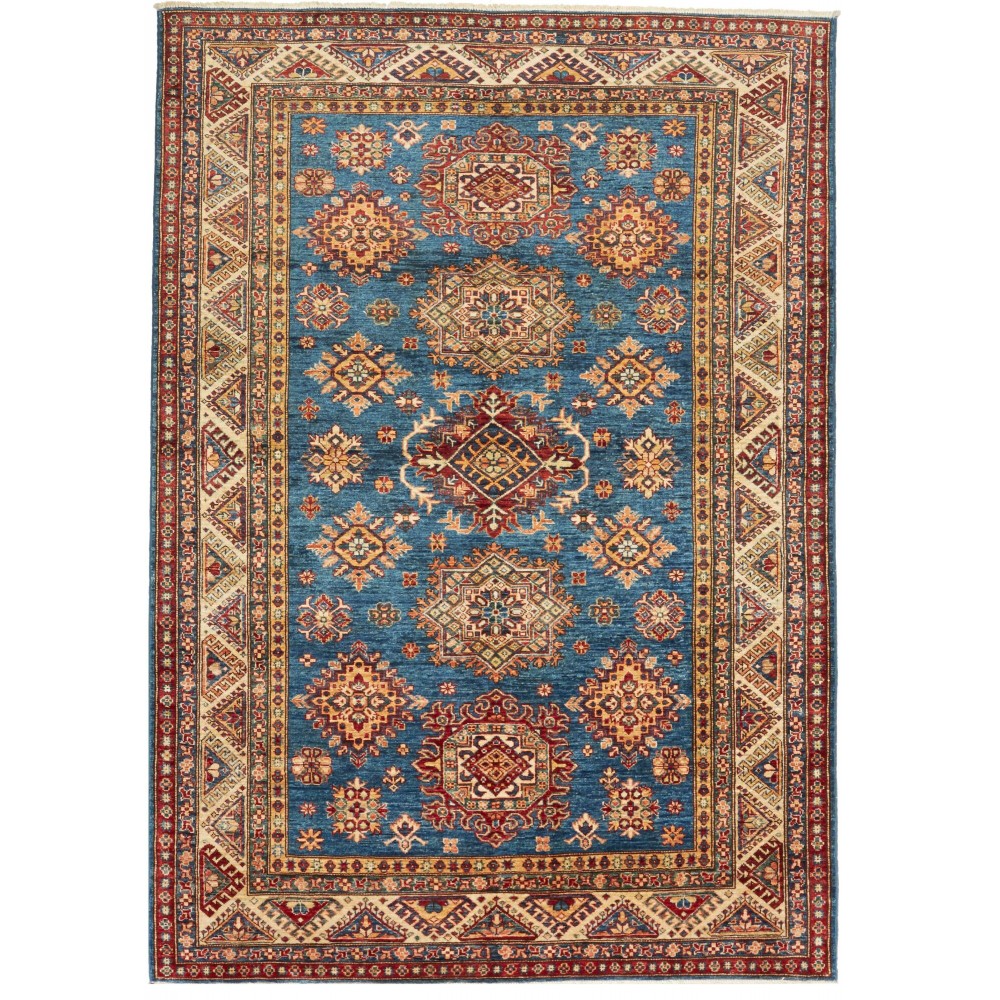 Tappeto Kazak Fine Pakistan azzurro grigio 170x240 Tappeto Kazak Fine Pakistan azzurro grigio 170x240