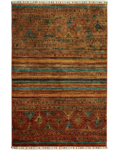 Tappeto Samarkand Pakistan marrone giallo 102x154