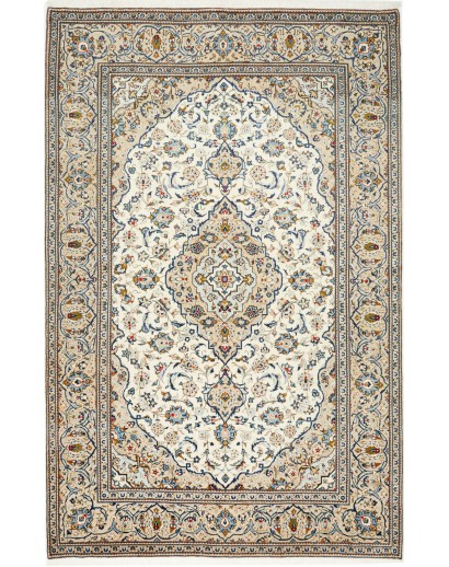 Tappeto Kashan Persia bianco marrone 200x305