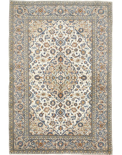 Tappeto Kashan Persia bianco grigio 198x290