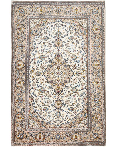 Tappeto Kashan Persia bianco grigio 200x306