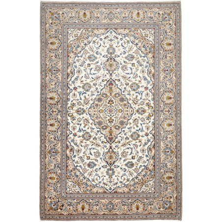 Tappeto Kashan Persia bianco grigio 200x306