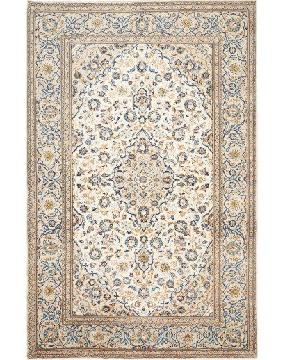 Tappeto Kashan Persia bianco grigio 200x301