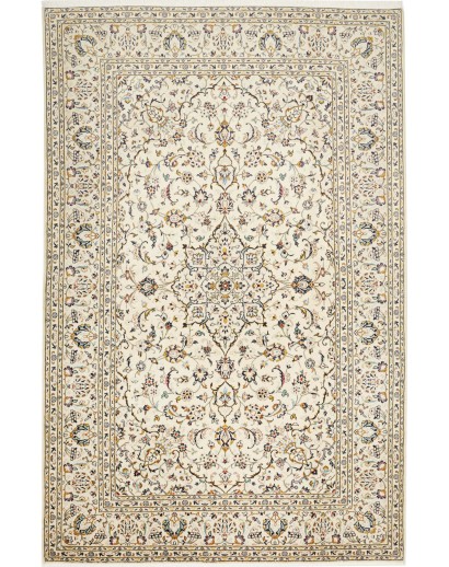 Tappeto Kashan Persia bianco arancione 193x300