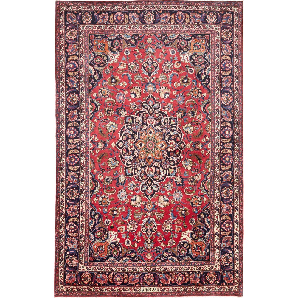 Tappeto Mashad Persia marrone grigio 203x322 Tappeto Mashad Persia marrone grigio 203x322