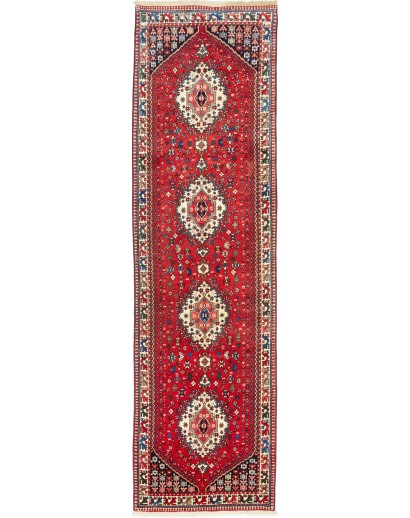Tappeto Yalameh Persia marrone giallo 83x308