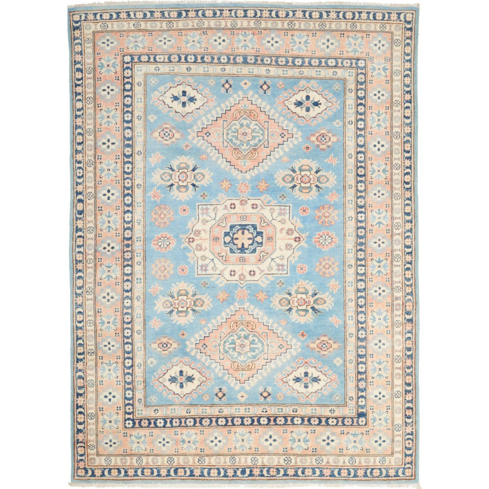 Tappeto Kazak Afghanistan bianco azzurro 149x207 Tappeto Kazak Afghanistan bianco azzurro 149x207