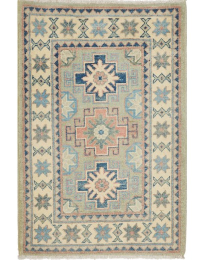 Tappeto Kazak Afghanistan marrone azzurro 62x92